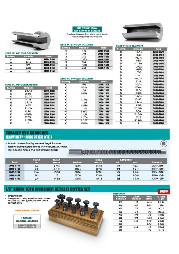 HHIP 2006-1024 3/16 Inch C HSS Keyway Broach with 1 Shim-3