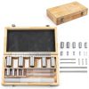 Keyway Broach Set, 18 Piece Broach Set HSS Industrial Tools 1/8" 3/16" 1/4" 3/8" Metalworking Cut Tool Set Broaching Cutter Bushing Shim Set with 4 Broaches Teeth Cutting Tools for Lathe-0