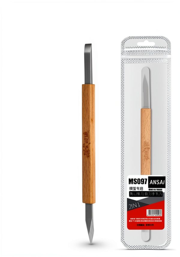 Precision Double Edge Stainless Steel Broach ANSAI Wood Handle-4