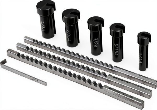 Accusize Tools No.00 HSS Keyway Broach Set Fitted Wooden Box-4