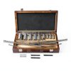 HFS(R) 18 PCS No.10 HSS Keyway Broach Set in Fitted Box, Precision Ground Teeth, 4 Broaches and 9 Bushings-1