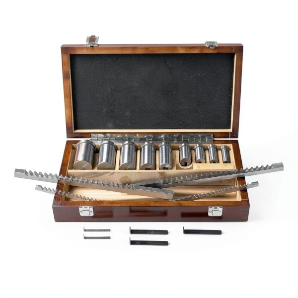 HFS(R) 18 PCS No.10 HSS Keyway Broach Set in Fitted Box, Precision Ground Teeth, 4 Broaches and 9 Bushings-1