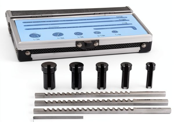 Accusize Tools No.00 HSS Keyway Broach Set Fitted Wooden Box-2