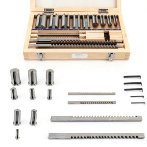 TFCFL 18PCs HSS Keyway Broach Set Inch Size Broaches Bushings Shim CNC Metalworking Set Standard Broaching Cutter Bushing Shim Set HSS Keyway Broach Kit(Inch Size)-0