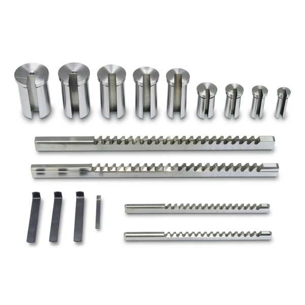 HFS(R) 18 PCS No.10 HSS Keyway Broach Set in Fitted Box, Precision Ground Teeth, 4 Broaches and 9 Bushings-5