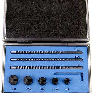 Accusize Tools No.00 HSS Keyway Broach Set Fitted Wooden Box-0