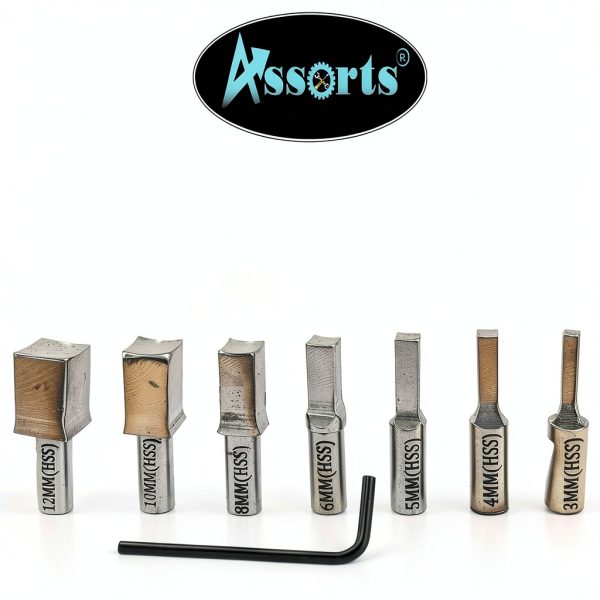 Assorts MT2 Shank Rotary Broaching Center Set with 7 HSS Square-4
