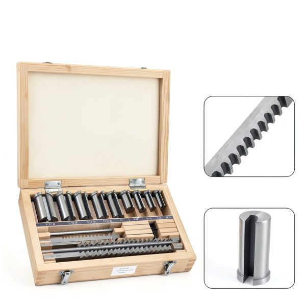 TFCFL 18PCs HSS Keyway Broach Set Inch Size Broaches Bushings Shim CNC Metalworking Set Standard Broaching Cutter Bushing Shim Set HSS Keyway Broach Kit(Inch Size)-6