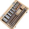 TFCFL 18PCs HSS Keyway Broach Set Inch Size Broaches Bushings Shim CNC Metalworking Set Standard Broaching Cutter Bushing Shim Set HSS Keyway Broach Kit(Inch Size)-5